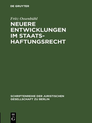 cover image of Neuere Entwicklungen im Staatshaftungsrecht